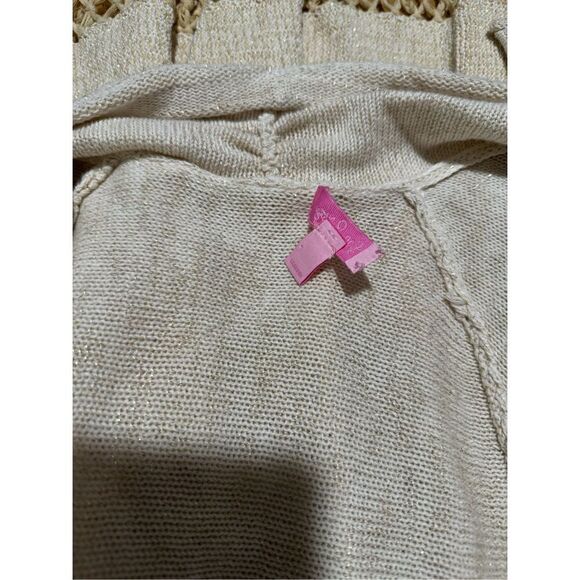 Lilly Pulitzer Tatum gold metallic cardigan long fringe hem S - Picture 10 of 12